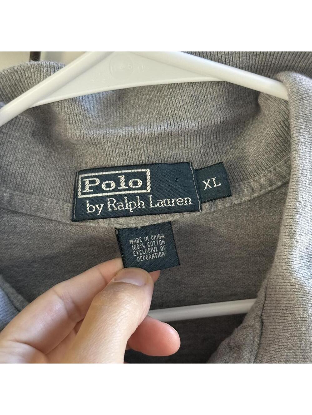 🐎 Classic Polo Ralph Lauren Gray Pony Polo Shirt XL Minimalist Preppy - Picture 5 of 6